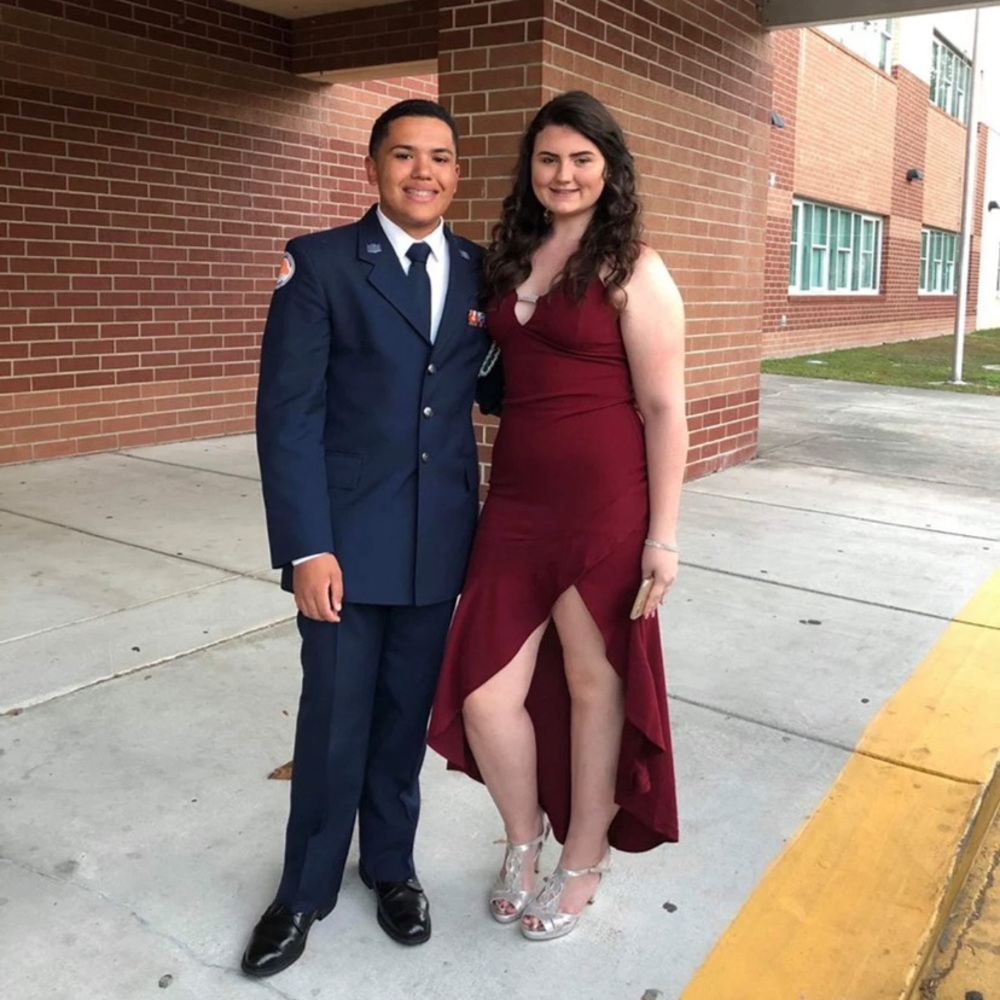 Red formal dress
